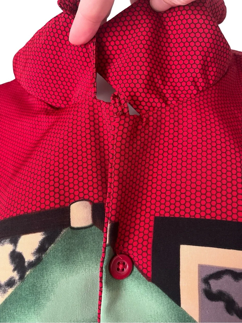 Vintage No Boundaries Camp Shirt Dogs Playing Poker Red Funny Mens Size 2XL